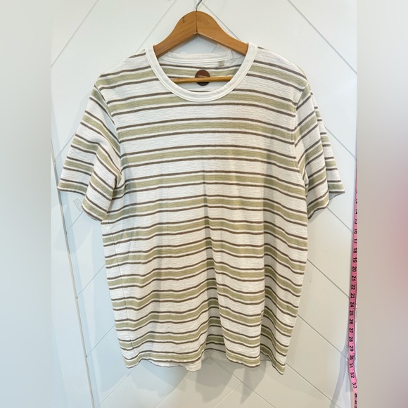 NWOT Common People Clothing Striped Taupe Soft Touch Cotton T shirt Men’s XL - Picture 3 of 6